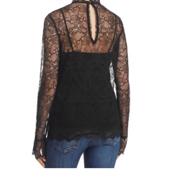 THEORY  Sheer Lace Top - Picture 3 of 8